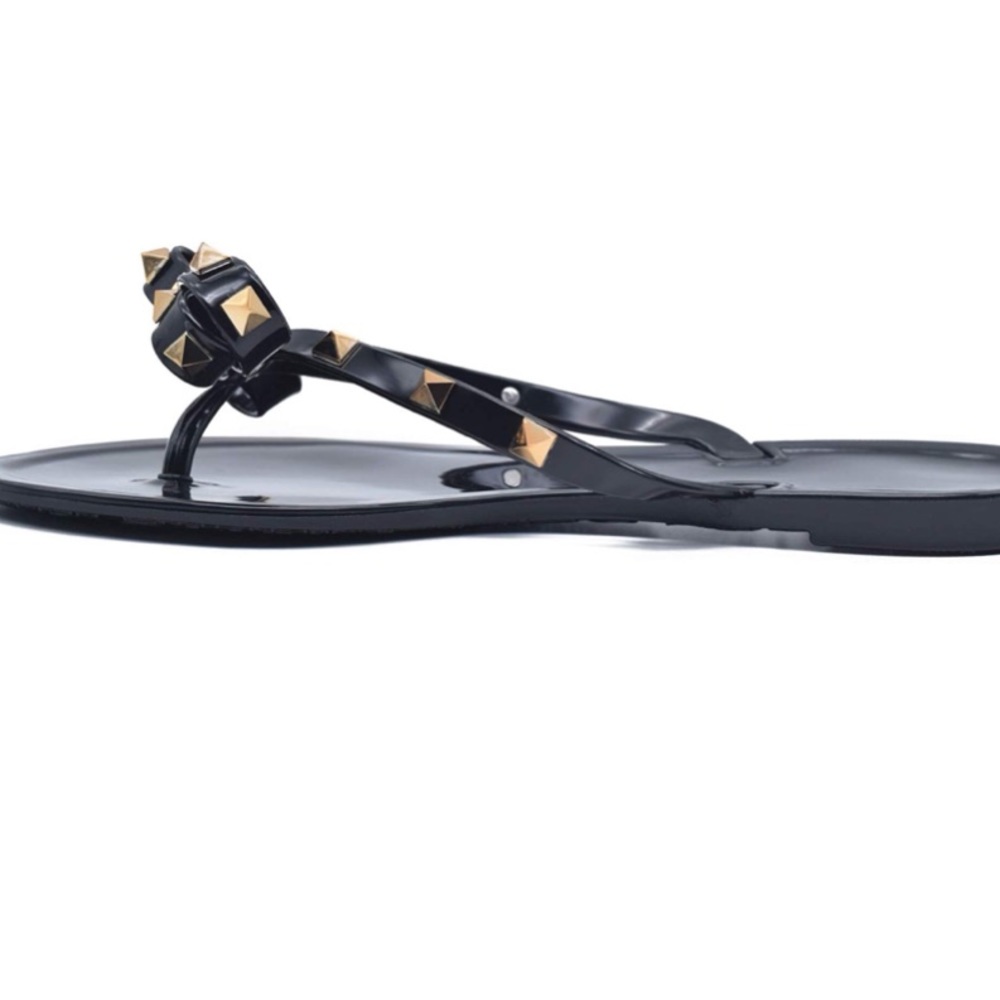 Black Studded Sandals - Picture 2 of 4